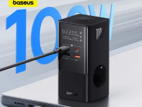 Baseus 100W 고속 USB 충전기 6 in 1 전원 스트립 데스크탑 충전 스테이션