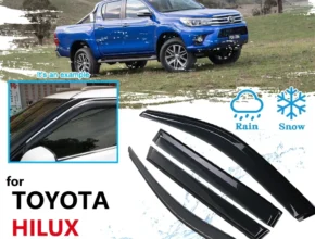 Toyota Hilux SR5 REVO AN120 AN130 용 자동차 사이드 윈도우 바이저 120 130 2016 ~ 2020 디플렉터 Sun Rain Guard SHADE Shed 2019 2018 2017