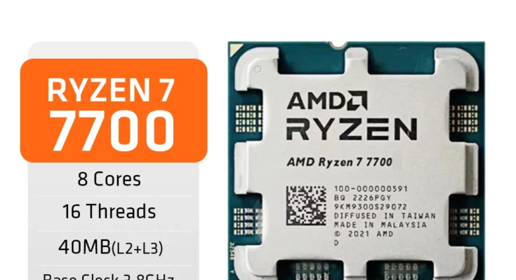 AMD RYZEN 7 7700 최대 5.3 GHz L2 + L3 캐시