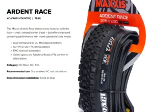 MAXXIS ARDENT RACE 튜브리스 산악 자전거 타이어