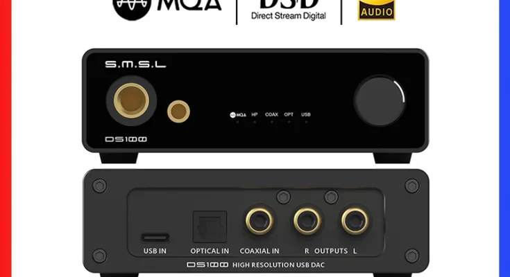 2024 New SMSL DS100 고해상도 오디오 디코더 USB MQA DAC XMOS XU316 데스크탑 DAC MQA-CD CS43131 PCM 32bit/768kHz DSD512 헤드폰 DAC 클럭 처리 회로 6.35mm/4.4mm 균형 헤드폰 출력 Hi-Res 광학/동축 입력 HIFI 디코더 헤드폰 앰프